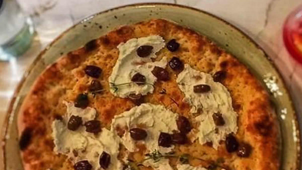 Focaccia, Caprino Cheese &amp; Olives Main Course Recipe