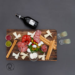Italian antipasti, meat and cheese platter. Enjoy an authentic Italian aperitivo at home with our finest quality products and a bottle of Prosecco!